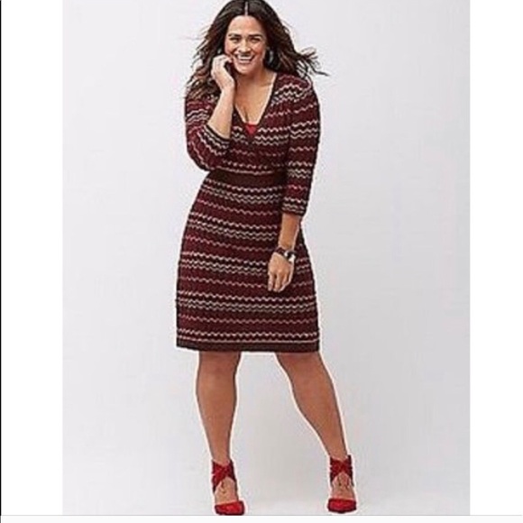 Lane Bryant Dresses & Skirts - Lane Bryant Plus Size Faux Wrap Sweater Dress